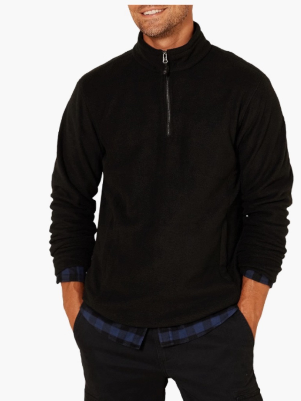 Men’s Black, Like New 1/4 Zip Insulated Fleece Pullover Jacket